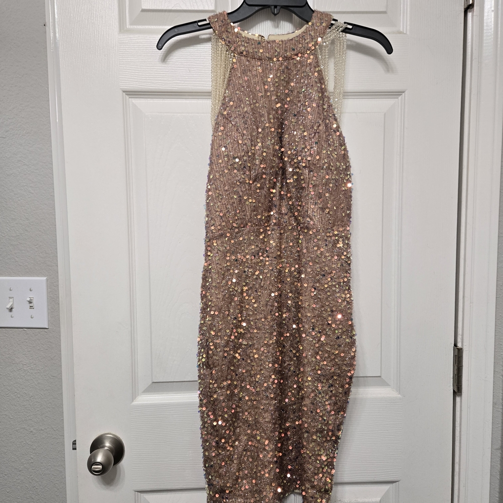 Sparkling Sequin Halter Dress